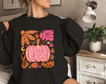 Retro Fall Pumpkin Bow Sweatshirt, Autumn Sublimation Design