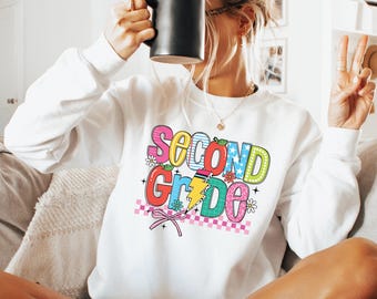 Second Grade Teacher Sweatshirt, Elementary School Teacher Shirt