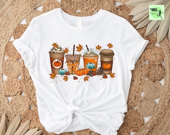 Fall Coffee Latte Shirt, Pumpkin Spice Thanksgiving Tee