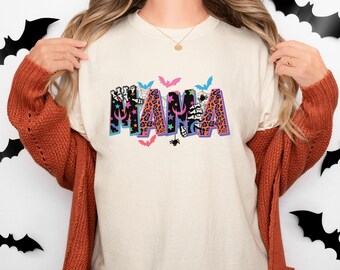 Halloween Mama Comfort Colors Shirt, Spooky Mom Ghost Tee