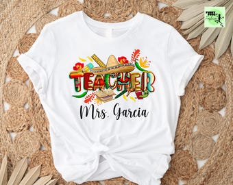 Personalized Teacher Shirt, Custom Name Maestra Shirt,Mexican Latina Teacher Bilingual Teacher Shirt, Spanish Teacher, Maestra Bilingue