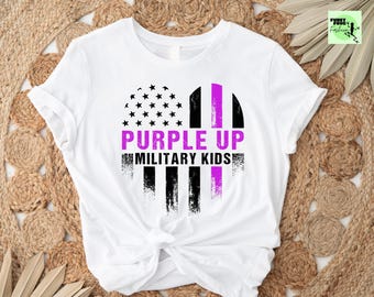 Military Kids Shirt, Purple Rainbow Military Shirt, Purple Up Shirt, Military Mom Appreciation Shirt, Military Kids Awareness Sweatshirt