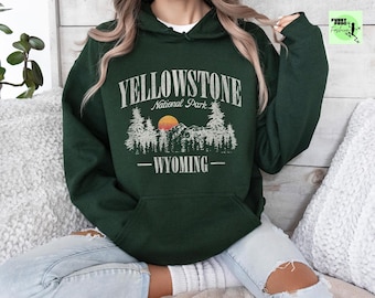 Yellowstone National Park Hoodie, Family Trip Hiking Clothes