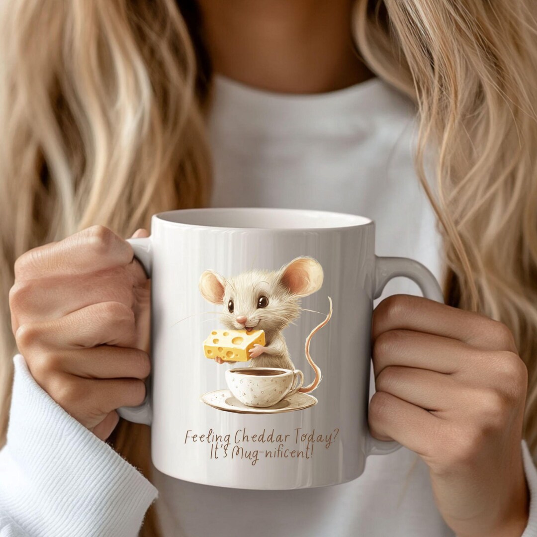 Chezzy Present Cheesy Mouse Coffee Mug ,cute Animal Lover Gift ,funny Cheese Lover Cup ...