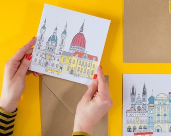 Budapest Greetings Card - Budapest Skyline - Budapest Print Card