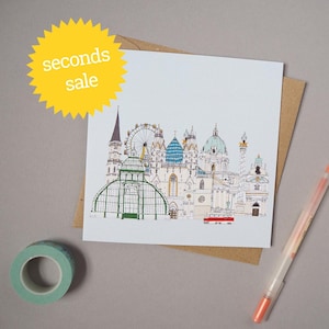 SECONDS SALE - Vienna Greetings Card - Vienna Skyline