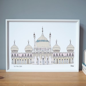 Royal Pavilion Brighton Print A3 - Brighton Landmarks - Brighton Art - Brighton Wedding - Brighton Engagement Gift
