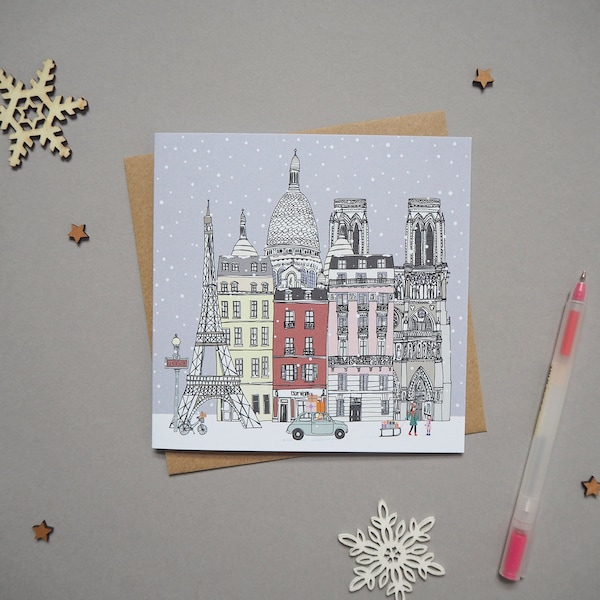 Paris Christmas Card - Paris Skyline