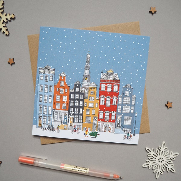 Amsterdam Christmas Card - Amsterdam Skyline - Amsterdam Holiday Card