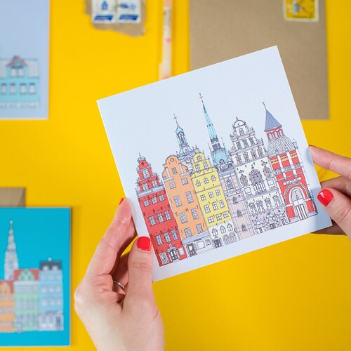 Stockholm Print Greetings Card Scandinavian Design Scandi Etsy