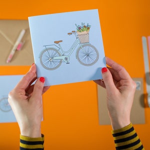 Mintgrüne Fahrrad-Grußkarte