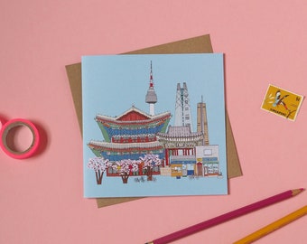 Seoul Skyline Card - Seoul City Print