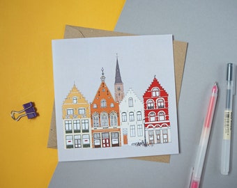 Bruges Greetings Card - Bruges Print - Anniversary Card - Engagement Card - Bruges Cityscape