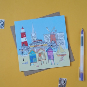 Carte des monuments du Norfolk - Illustration du Norfolk - Cadeau Norfolk