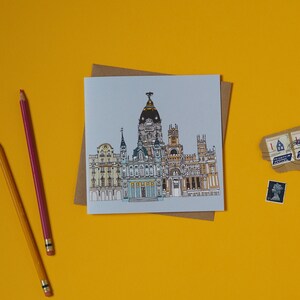 Madrid Skyline Grußkarte