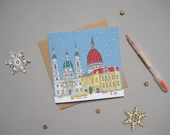 Budapest Christmas Card - Budapest Skyline - Budapest Holiday Card