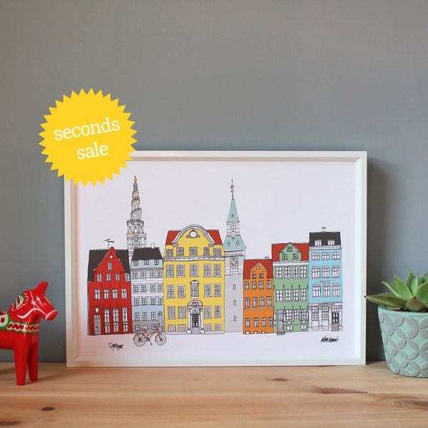 SECONDS SALE - Copenhagen Print A4 - Copenhagen Skyline Print