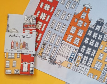 Amsterdam Print Tea Towel - Amsterdam Skyline Print