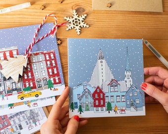 5 x Christmas Cards Mix & Match - Skyline Holiday Cards