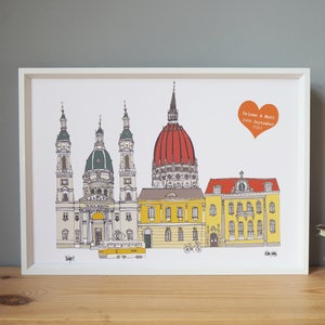 Budapest Personalised Print A4 - Budapest Skyline Print