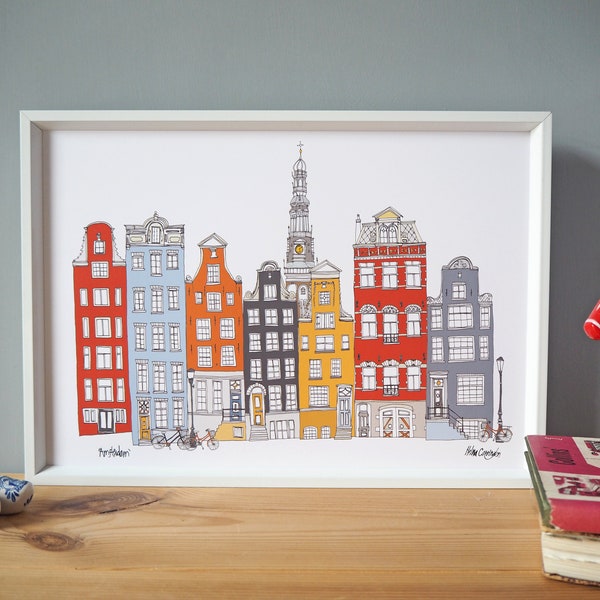 Amsterdam City Print A3 - Amsterdam Skyline Art