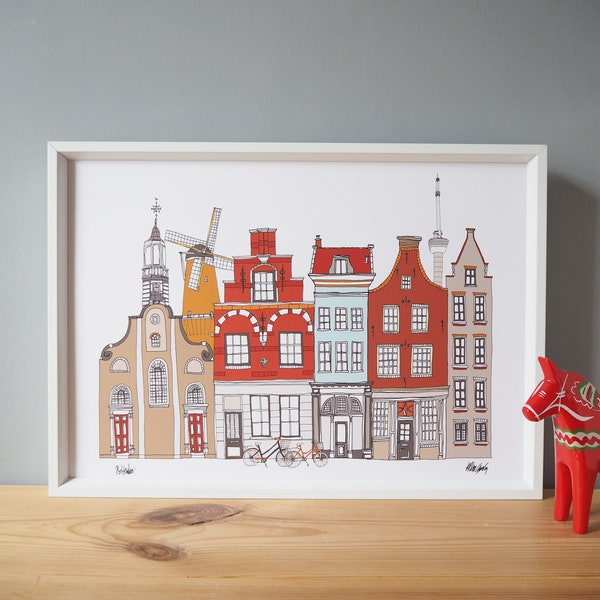 Rotterdam Skyline Art Print A4 - Rotterdam Cityscape