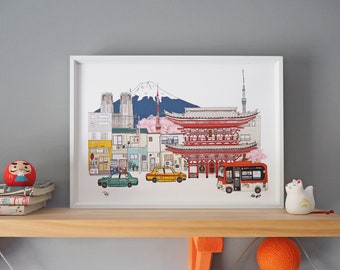 Tokyo Print - A4 Print - Tokyo Skyline Art Print - Japan Print