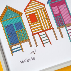 Norfolk Beach Huts Print A4 Wells-next-the-Sea Beach Huts image 2