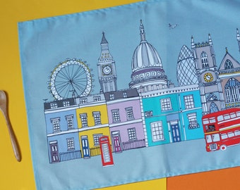 London Tea Towel - London Skyline Print - London Landmarks - London Gift