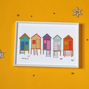 Norfolk Beach Huts Print A4 Wells-next-the-Sea Beach Huts image 1