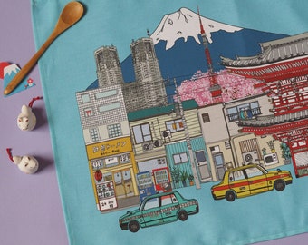 Tokyo Print Tea Towel - Tokyo Gift