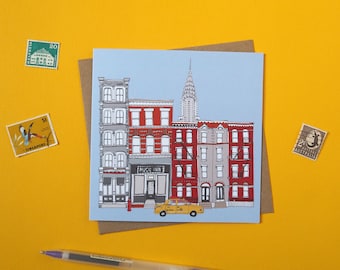 New York Cityscape Greetings Card - New York Skyline - New York Buildings Print - New York Landmarks