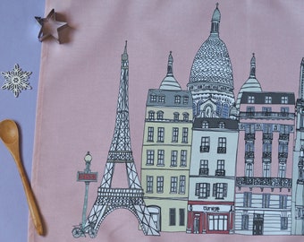 Paris Print Tea Towel - Paris Cityscape - Paris Landmarks - Paris Gift