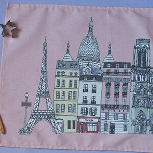 Paris Print Tea Towel Paris Cityscape Paris Landmarks Paris Gift image 3