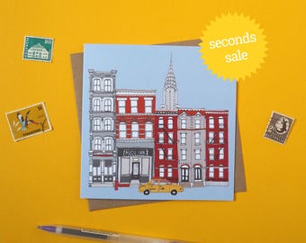 SECONDS SALE - New York Cityscape Greetings Card - New York Skyline