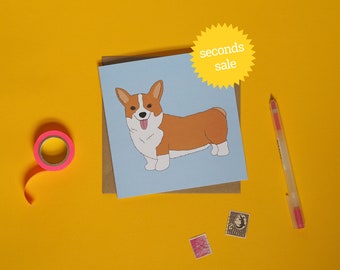 SECONDS SALE - Corgi Card - Dog Card - Corgi Gift - Birthday Card
