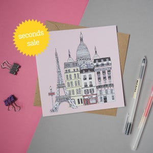 SECONDS SALE - Paris Skyline Greetings Card