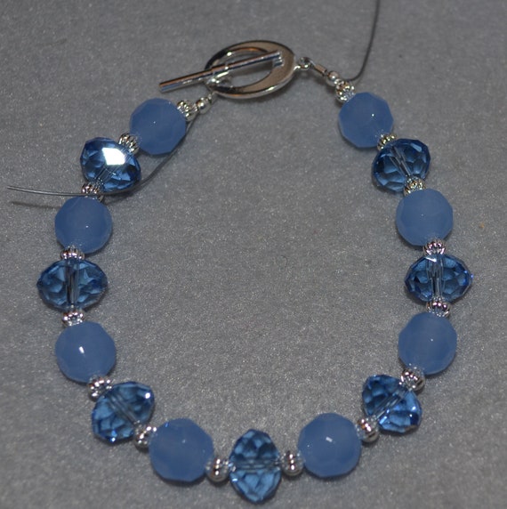 Items similar to Blue Heaven Bracelet with Light Blue Crystal Beads