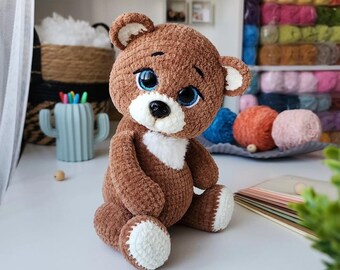 Teddy Bear Crochet Pattern, Bear Crochet Pattern, Amigurumi Teddy Bear Pattern, Bear Crochet Toy, Pattern In English