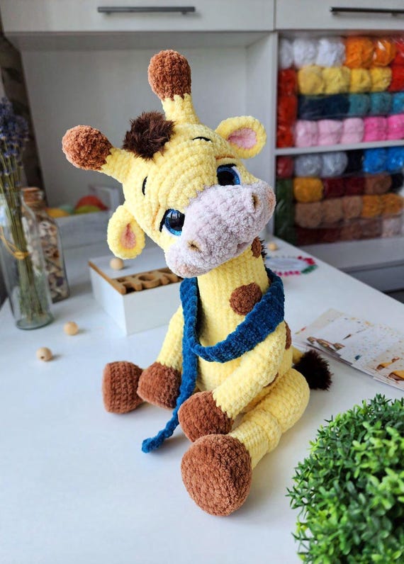 Cuddle Size Amigurumi Giraffe, Giraffe Crochet Pattern Cute, Wildanimals Amigurumi, Floppy Giraffe Crochet Pattern, Arugurami Patterns PDF