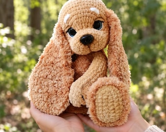 Crochet PATTERN Puppy dog, Amigurumi tutorial PDF in English, puppy crochet pattern PDF Christmas gift Baby shower dog crochet pattern Gr