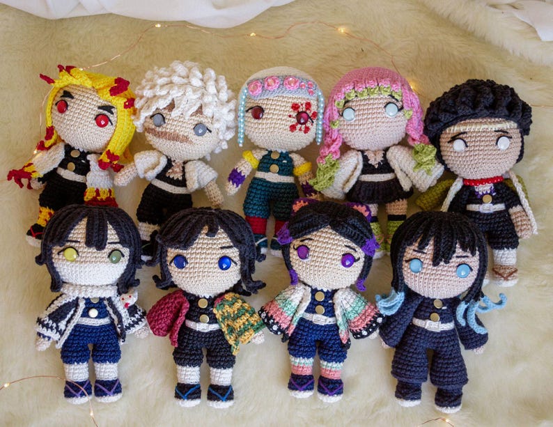 Crochet pattern Demon Slayer 9in1 Bundle Pdf Patterns Anime-Inspired Creations, HASHIRAS, English PDF Instant Download image 2
