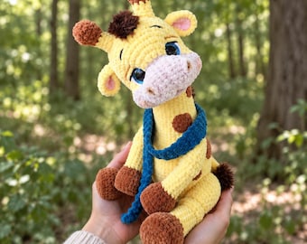 Cuddle Size Amigurumi Giraffe, Giraffe Crochet Pattern Cute, Wildanimals Amigurumi, Floppy Giraffe Crochet Pattern, Arugurami Patterns PDF