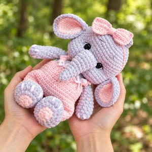 Crochet PATTERN elephant With removable overalls , Amigurumi tutorial PDF in English, amigurumi handmade