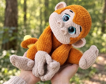 Monkey Crochet Pattern, Amigurumi Crochet Pattern, Stuffed Animal Crochet Pattern, Adorable Monkey Crochet Tutorial, PDF Crochet Pattern GR