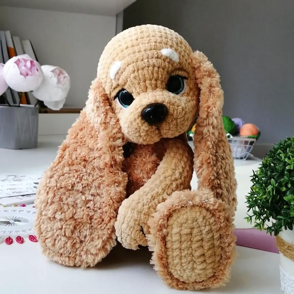 Virkmönster Hundvalp, Amigurumi-handledning PDF på engelska, virkmönster för valpar PDF Julklapp Babyshower-hund virkmönster Gr