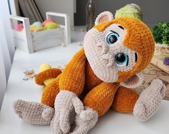 Monkey Crochet Pattern, Amigurumi Crochet Pattern, Stuffed Animal Crochet Pattern, Adorable Monkey Crochet Tutorial, PDF Crochet Pattern GR