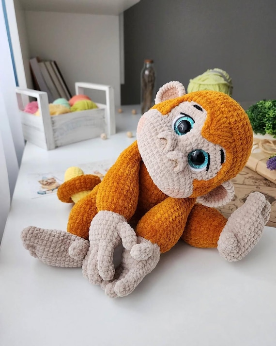Monkey Crochet Pattern, Amigurumi Crochet Pattern, Stuffed Animal Crochet Pattern, Adorable Monkey Crochet Tutorial, PDF Crochet Pattern GR