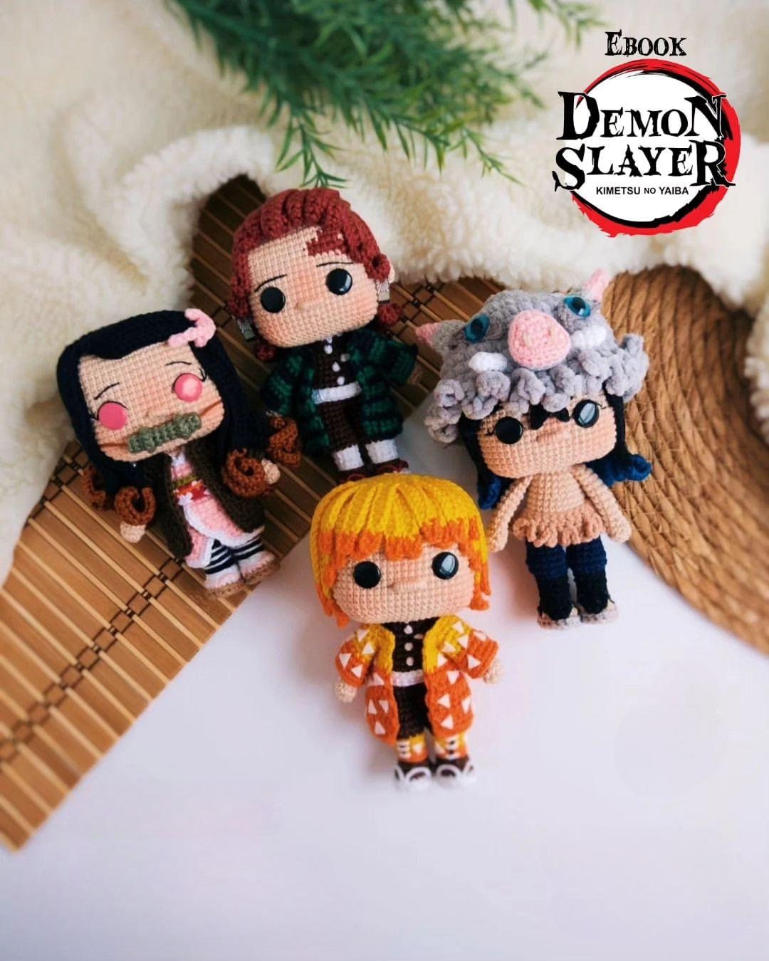 Demon Slayer Crochet Patterns Bundle 4in1 Kimetsu No Yaiba