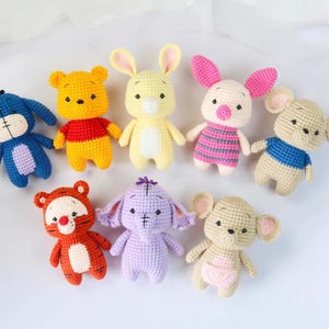 Crochet Pattern 8in1- Bundle Winnie the POOH and friends crochet pattern Pdf Instant Download 13 cm (5.12 inches) tall.
